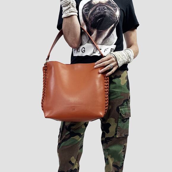 Latouche Burnt Sienna Braided Seam Shoulder Bag - Picture 1 of 10